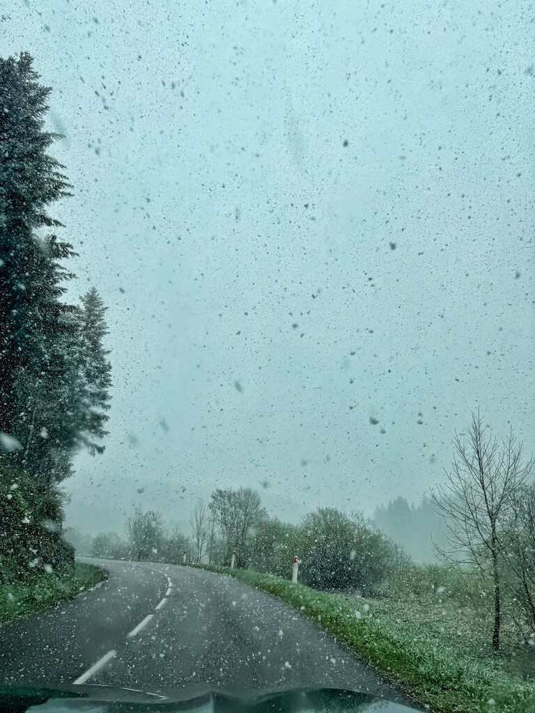 Snow on the road.  by cocobella