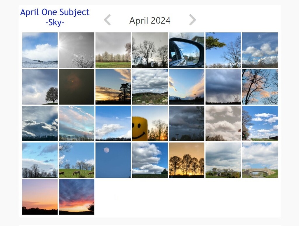 My April One Subject Calendar view by mittens
