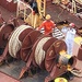 Workmen on cargo ship
