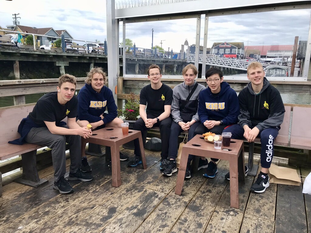 The boys getting fish and chips at Steveston by kiwichick