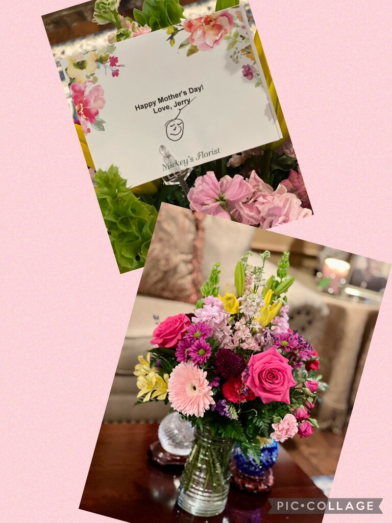 Smiley face cards on my flowers by Lou Ann · 365 Project