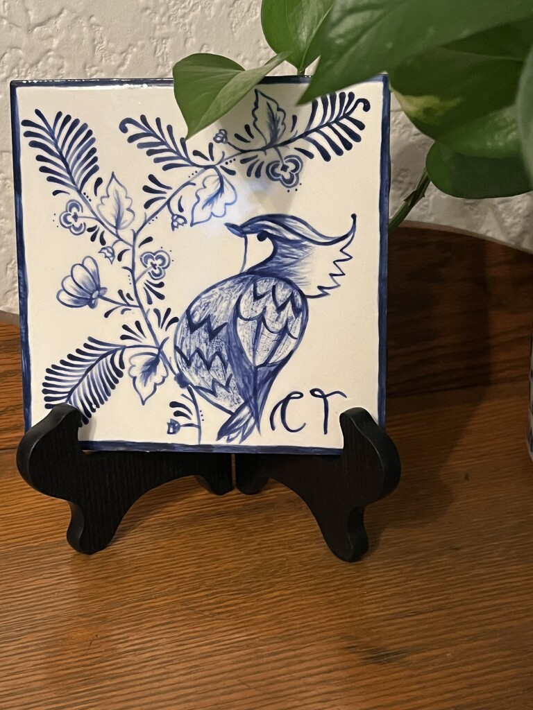 A hand painted tile  by louannwarren
