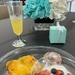 A party breakfast with mimosas