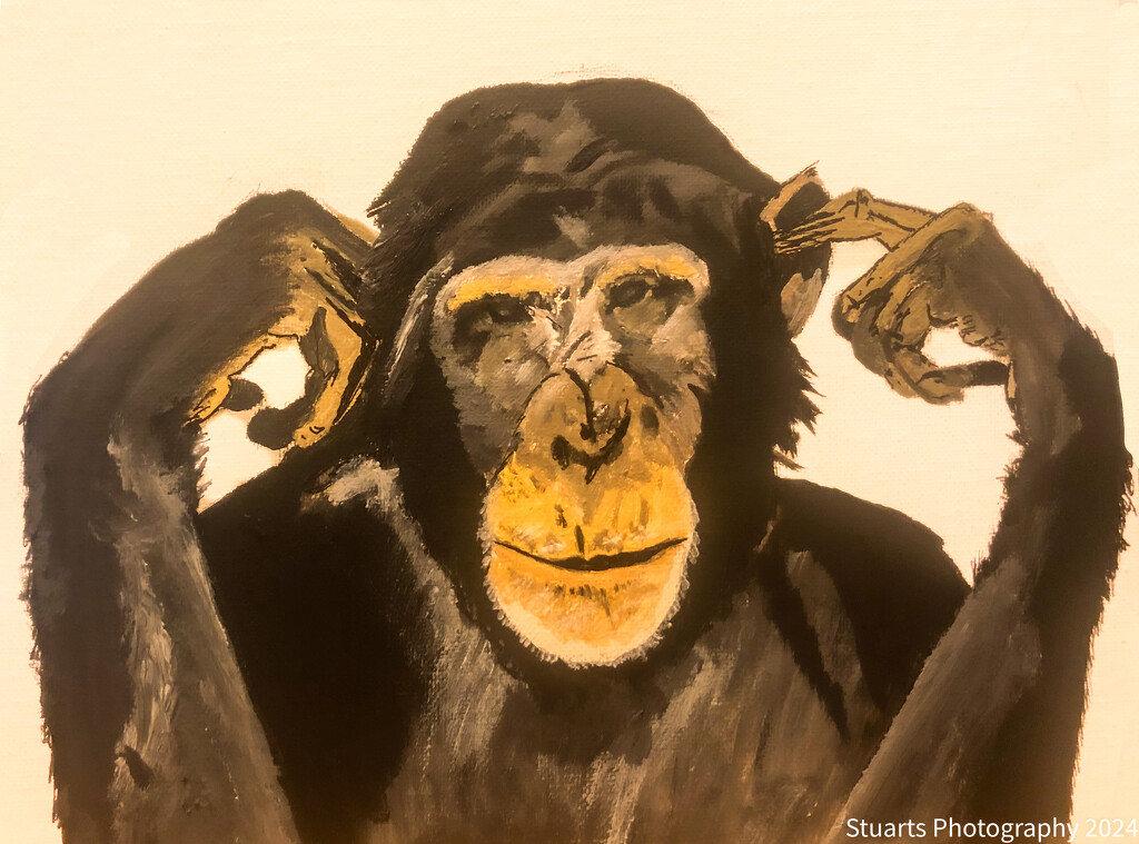 Cheeky monkey (painting) by stuart46