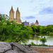 Twin towers of The San Remo overlook one of the lakes in Central Park by ggshearron
