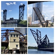 13th Jun 2024 - Railway bridges over the Chicago River.