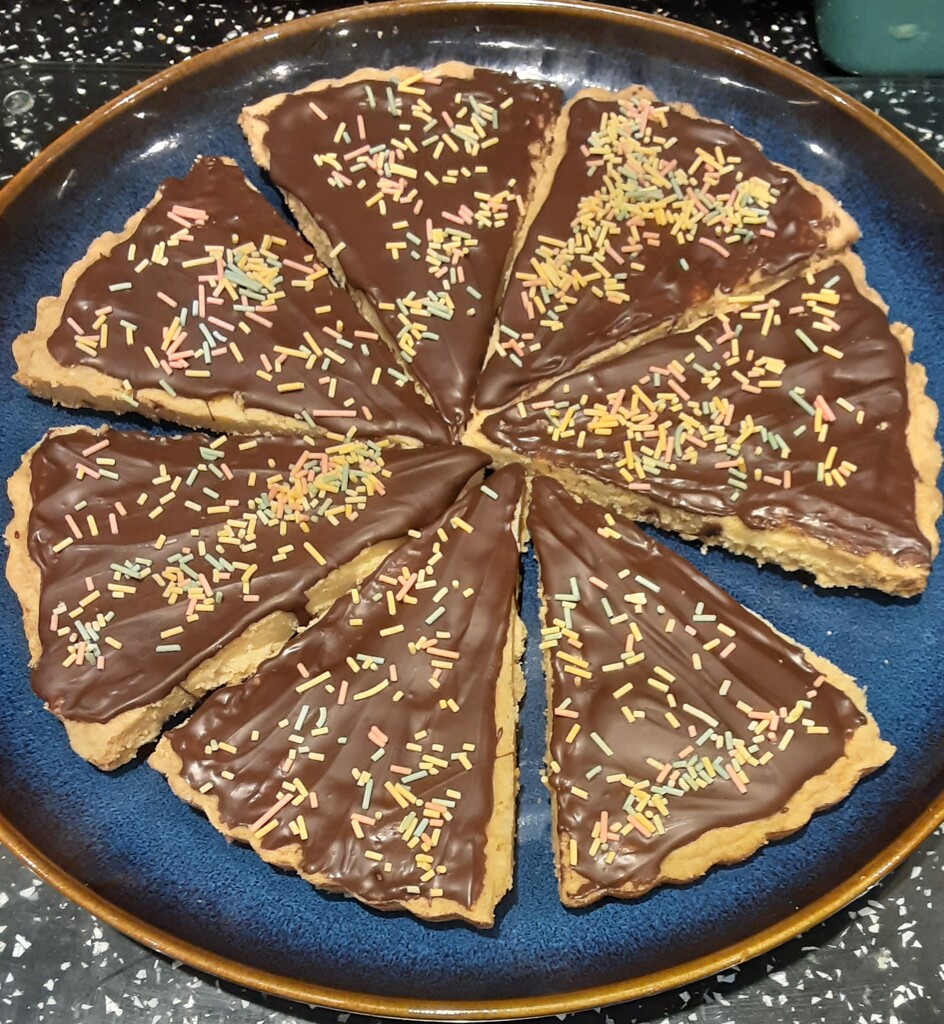 Chocolate coated Scottish Shortbread with Sprinklies. by grace55