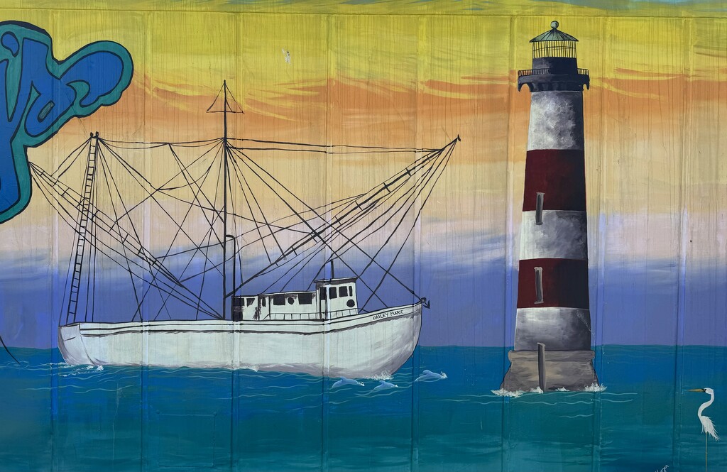 New mural at the seafood store I stopped at yesterday to buy scallops  by congaree