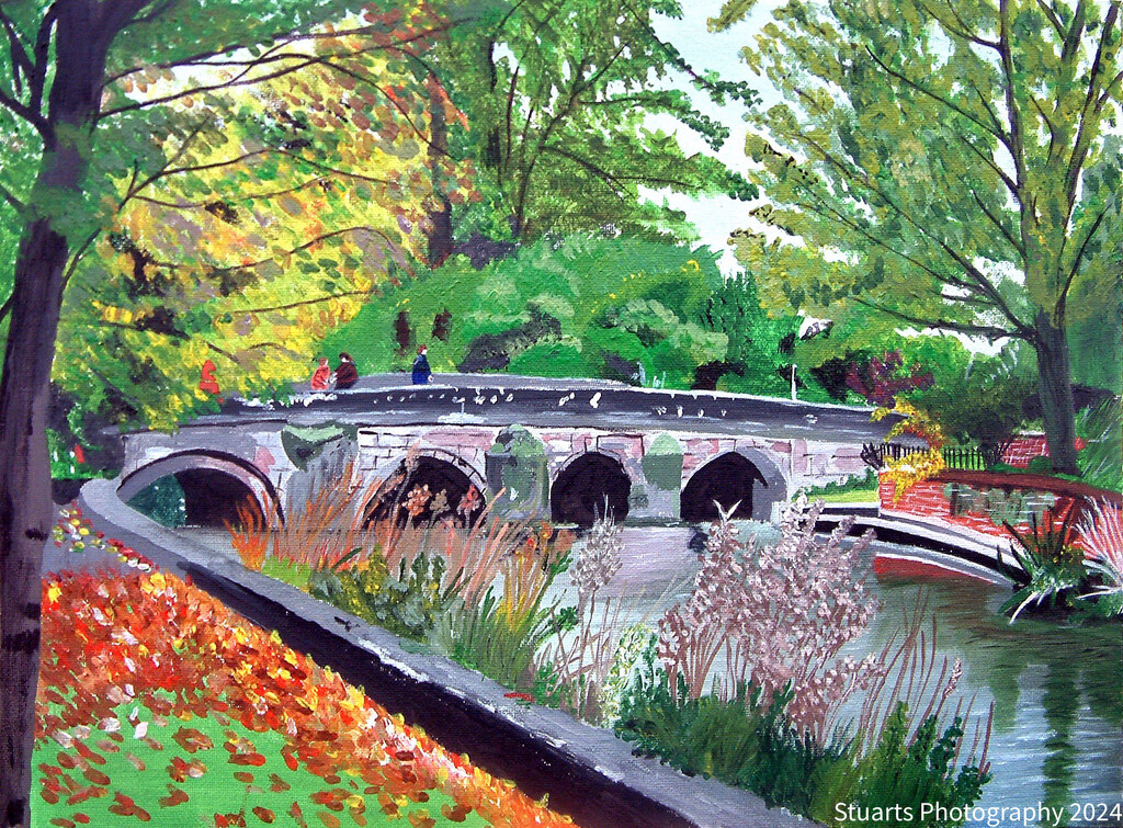 Water under the bridge (painting) by stuart46