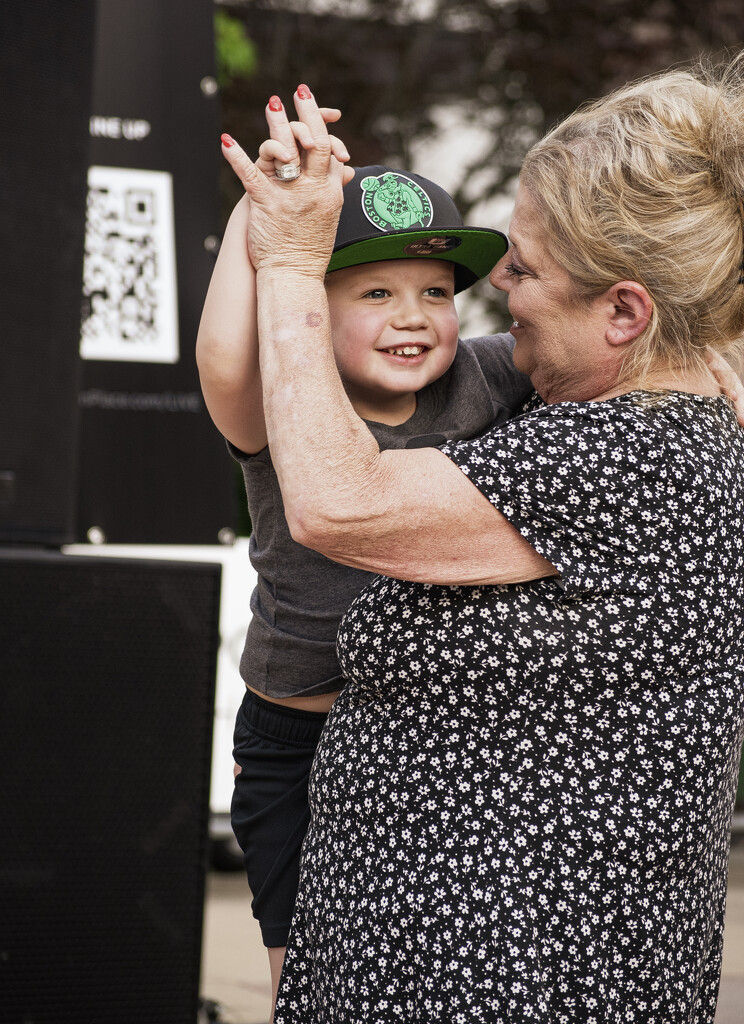 Grandma dances with grandson at local concert by ggshearron