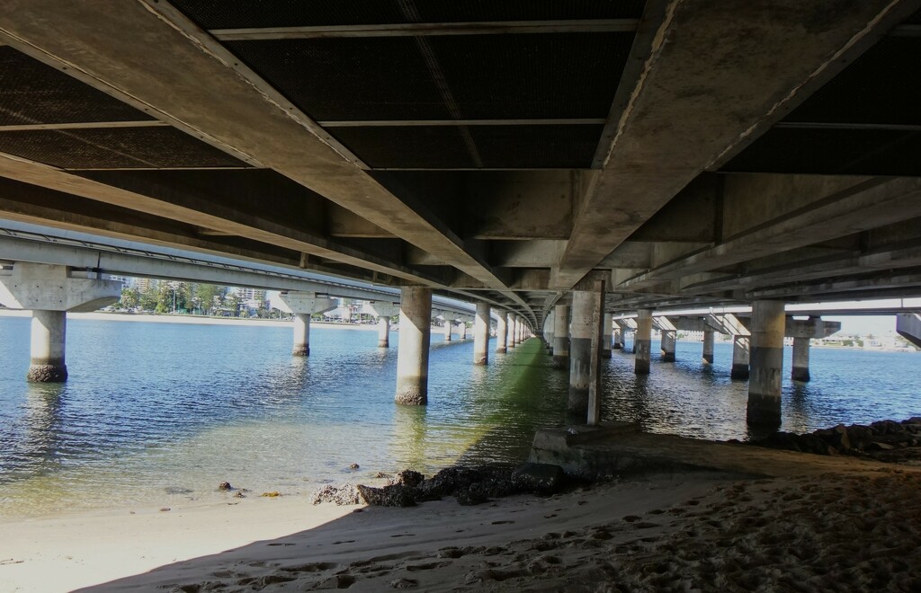 The bus/boat headed off under the bridge for a river cruise.  by robz