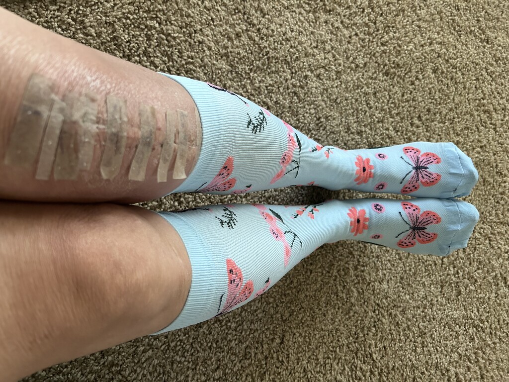 My nature themed compression socks  by mltrotter