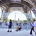 hidden beneath the Eiffel Tower and its pillars…