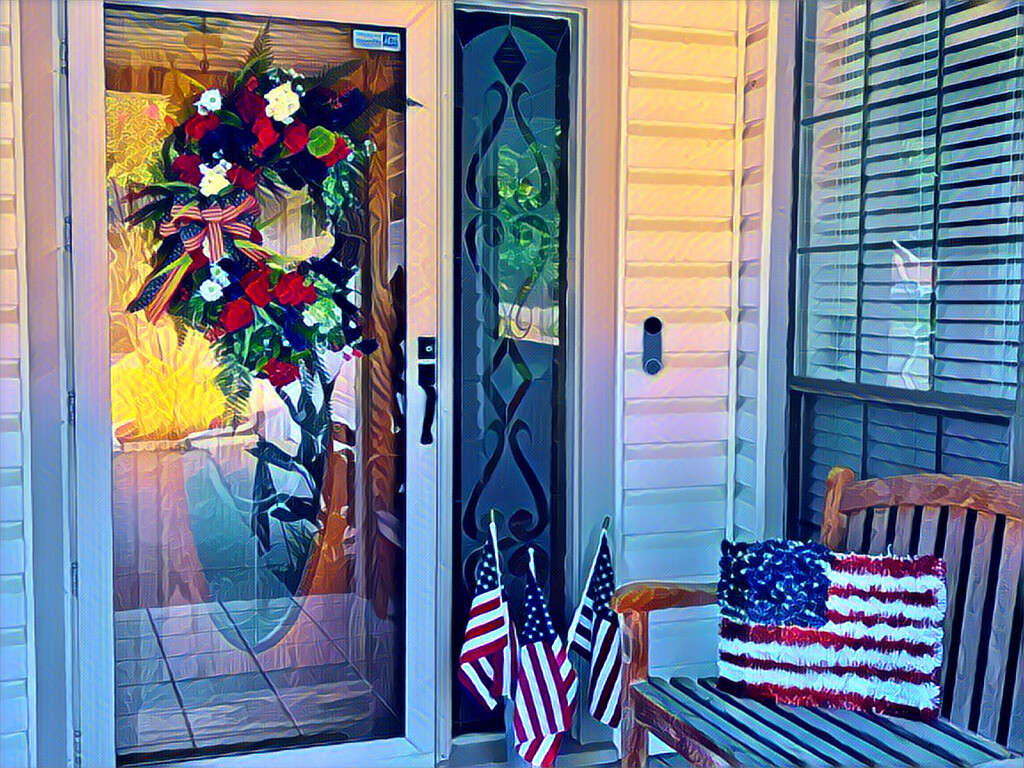 Flags are all we need for July 4 decorations  by louannwarren