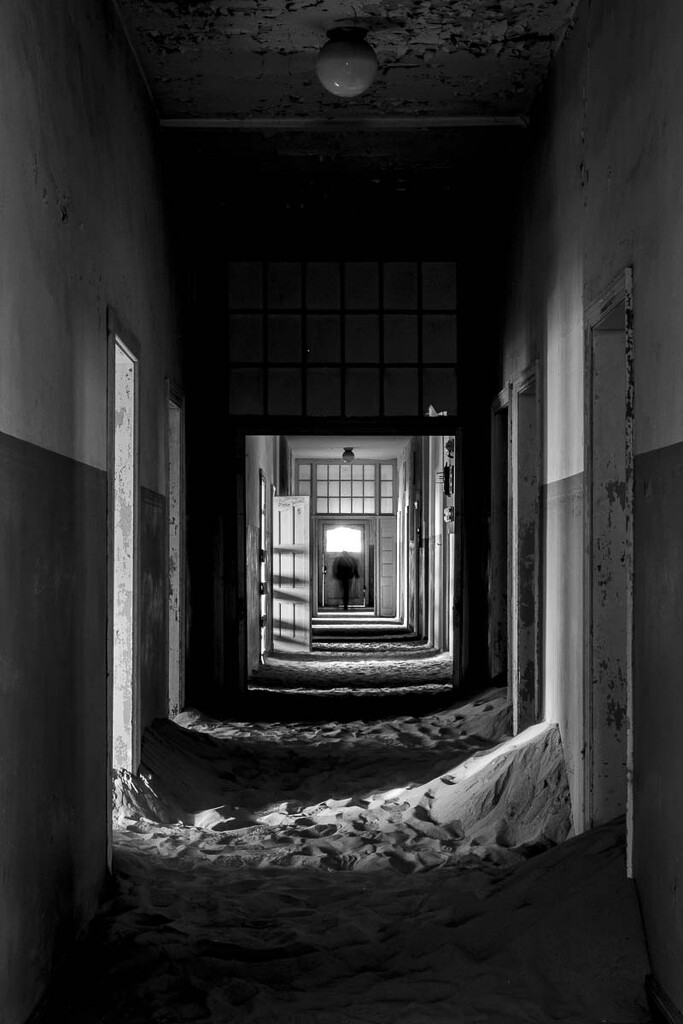 Headless Ghost at Kolmanskop Hospital by jyokota