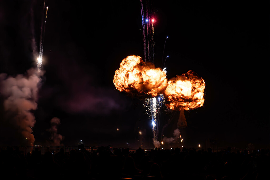 Big Boom and Fiery Mushroom Clouds by veronicalevchenko