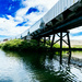 Steel Pathway Over Water - Enhanced Vision by veronicalevchenko