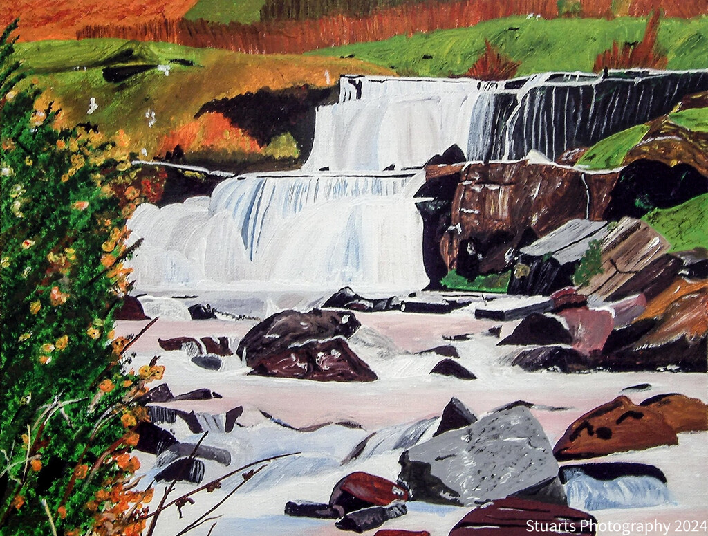 Waterfall (painting) by stuart46