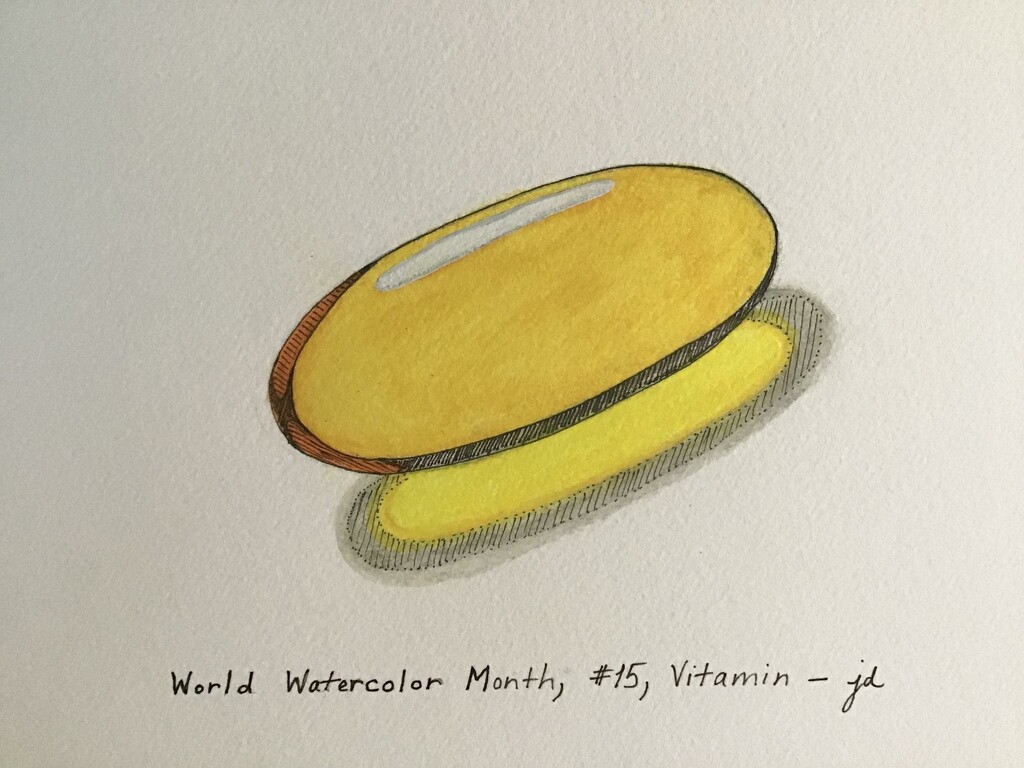 World Watercolor Month, Day 15, Vitamin by juliedduncan