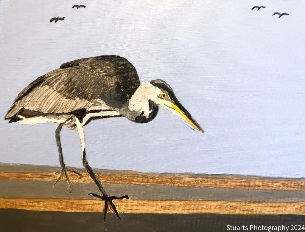 Heron (painting) by stuart46