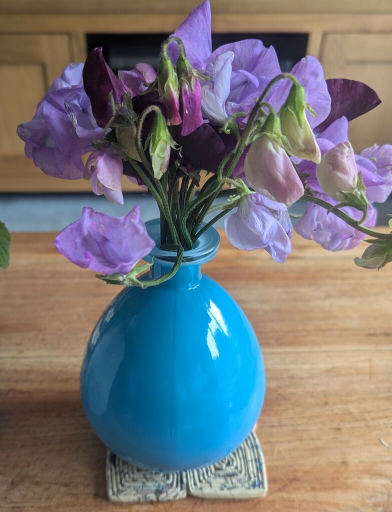 Sweet peas in a Chinese vase. by sarah19