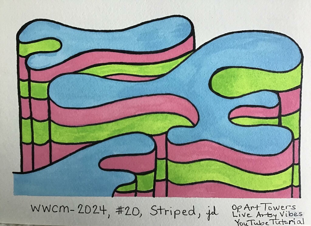 World Watercolor Month #20, Striped by juliedduncan