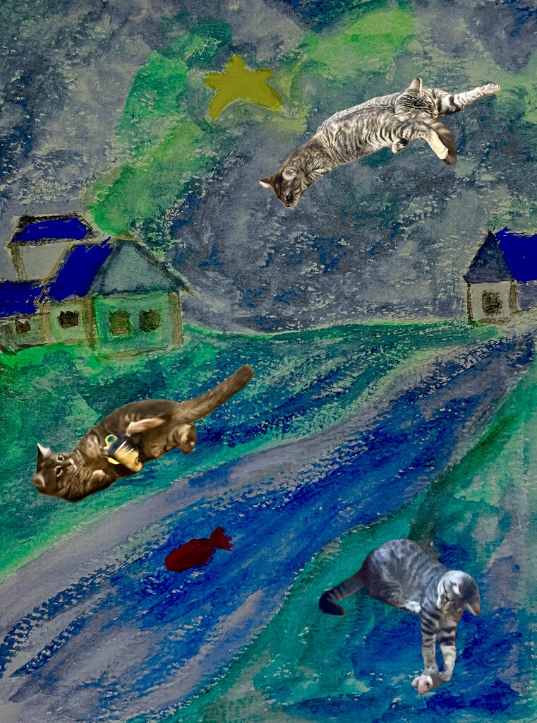 Cats try their hand at Chagall by mcsiegle