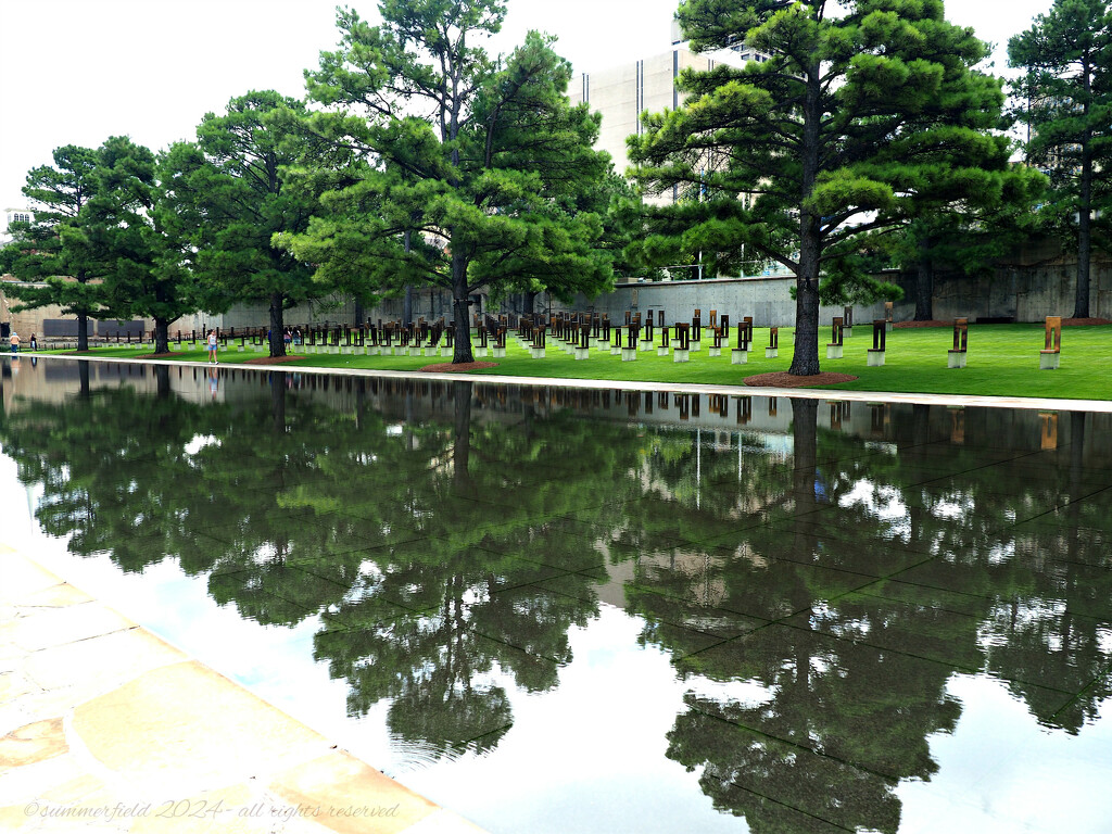 the field of empty chairs, reflected by summerfield