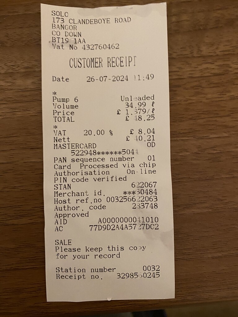 Petrol receipt  by alison59