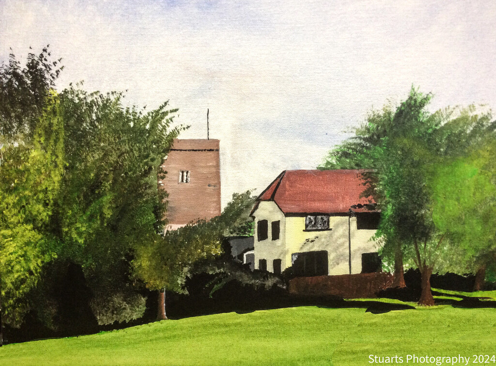 House amongst the trees (painting) by stuart46