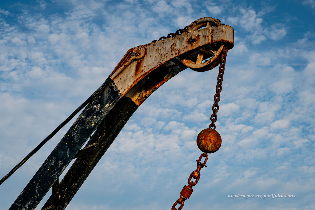 Old crane at sunset by nigelrogers