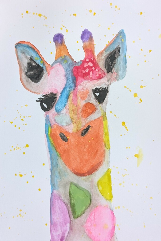 Watercolor Giraffe by julie