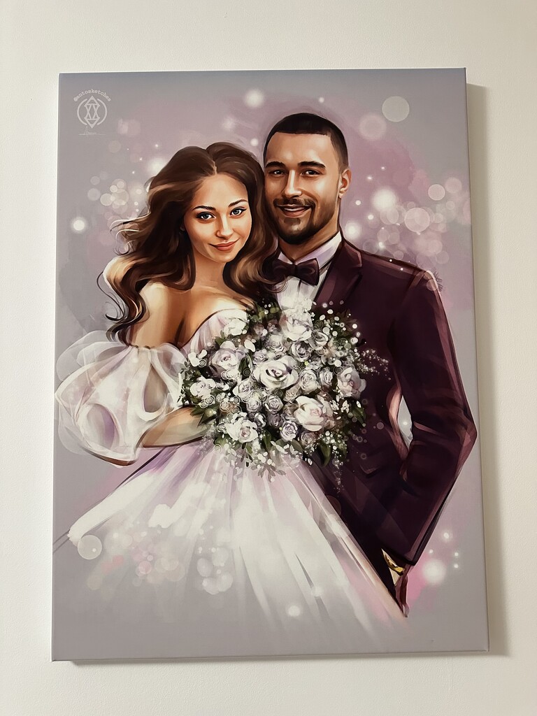 A painting with my husband and I (it was a present from our grandparents)🥰 by selenaiacob