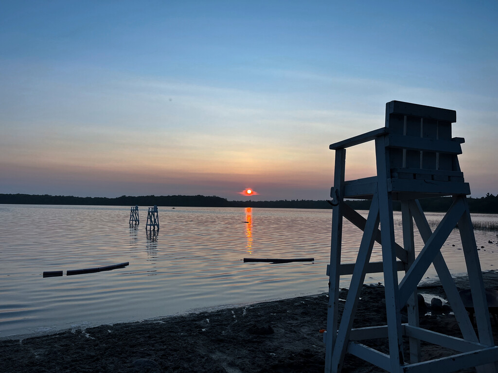 Life Guard Chair Sunset by pdulis