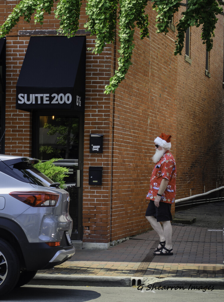 Santa seen walking the streets of Westerville, Oh. by ggshearron