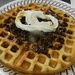 Chocolate Chip Waffle with Syrup and Whipped Cream  by sfeldphotos