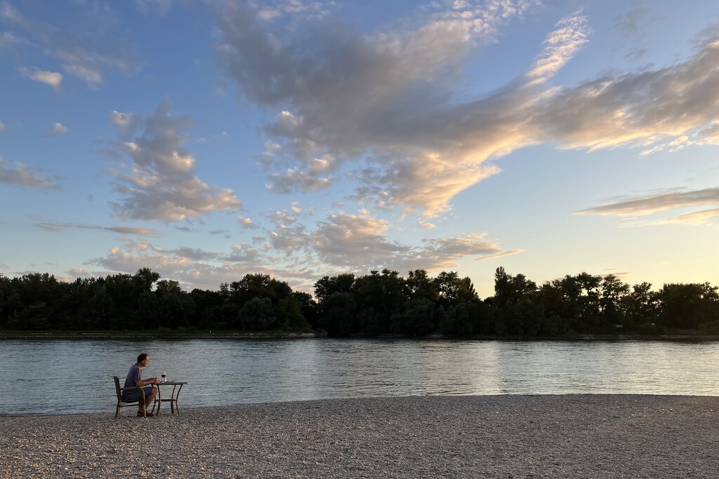 Sunset Solitude by the River by vincent24