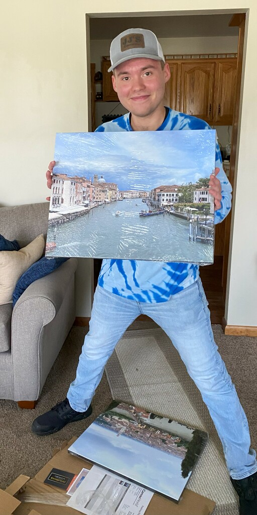 My grandson and a picture he took of Venice, Italy by tunia