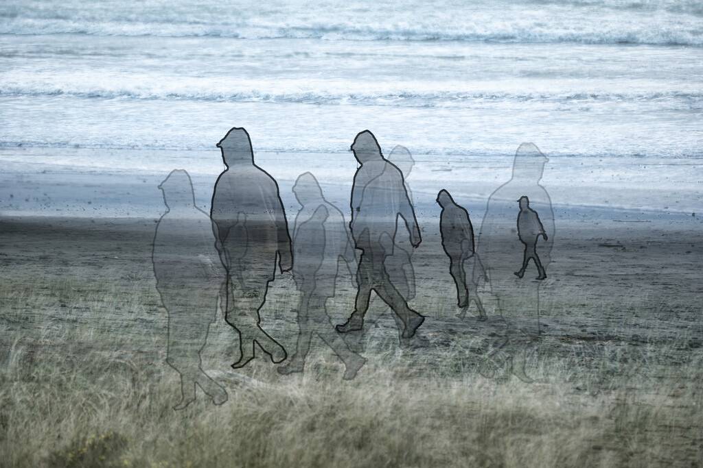 Walking at the beach by dkbarnett