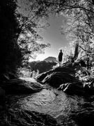 9th Aug 2024 - The top of the waterfall - b&w