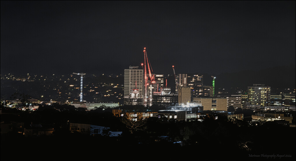 cityscape at night  by mortmanphotography