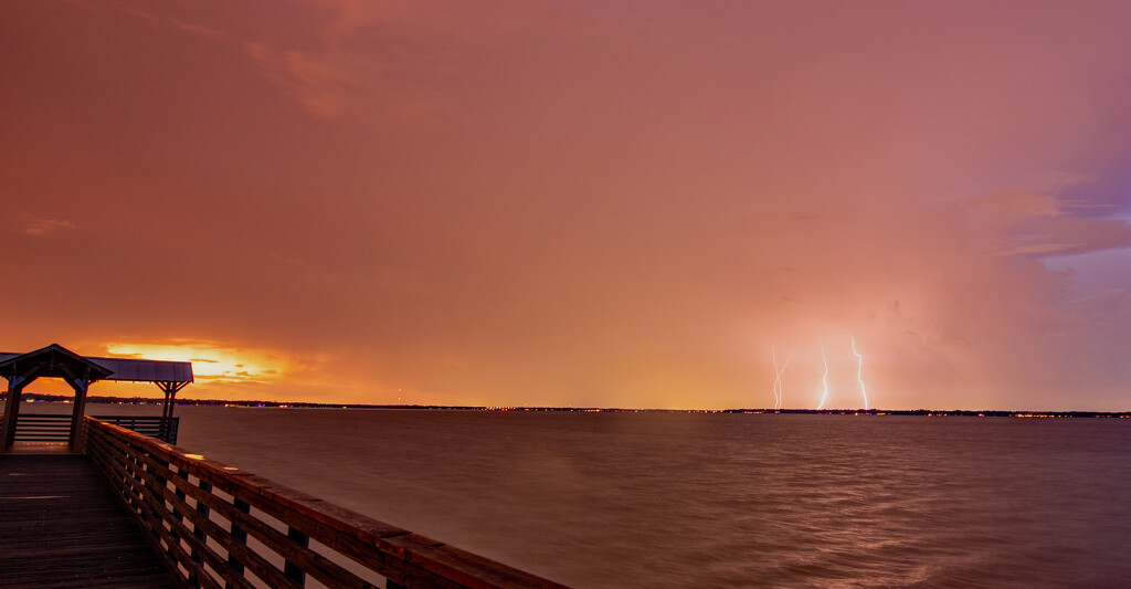 And on the Other Side of the Pier, We Had Quite a Lightning Show! by rickster549