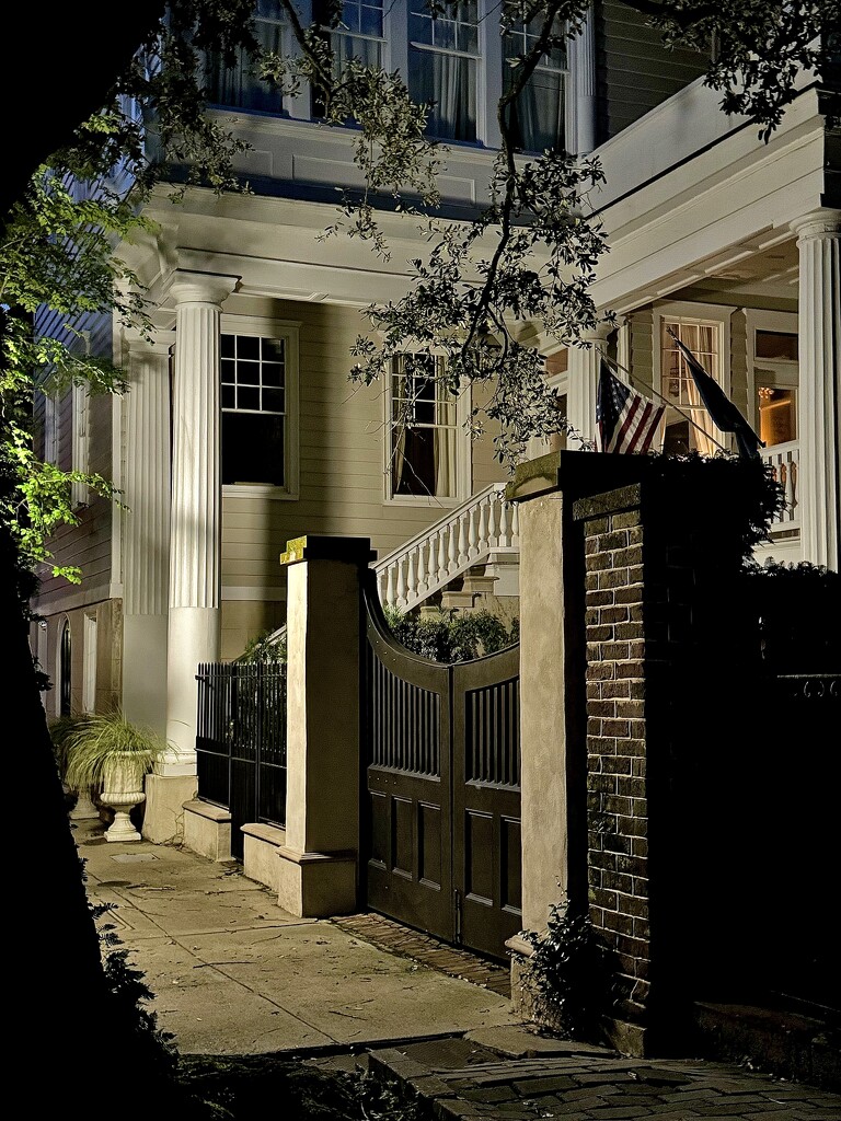 Scene at early evening in Charleston’s historic district by congaree