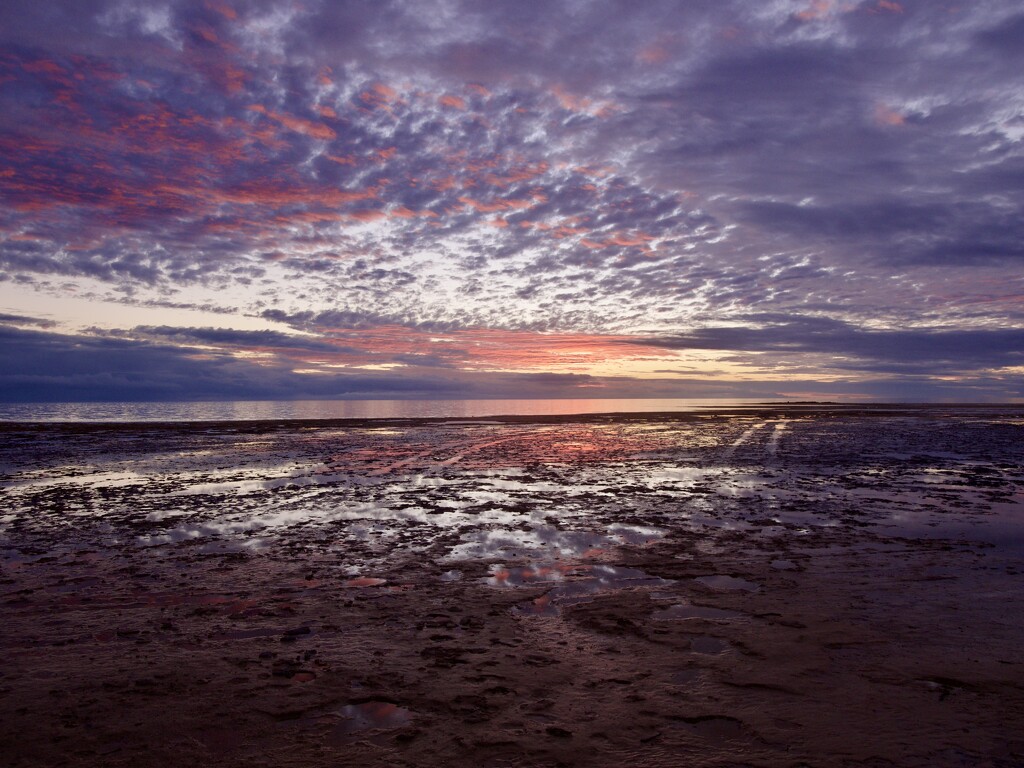 Sunset At Low Tide P8113242 by merrelyn