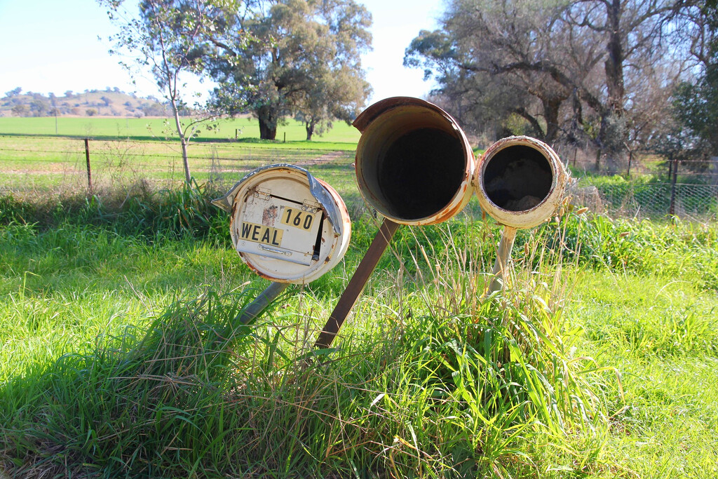 Leaning letterboxes by leggzy