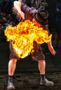 16th Aug 2024 - Playing with fire on the streets of Edinburgh.