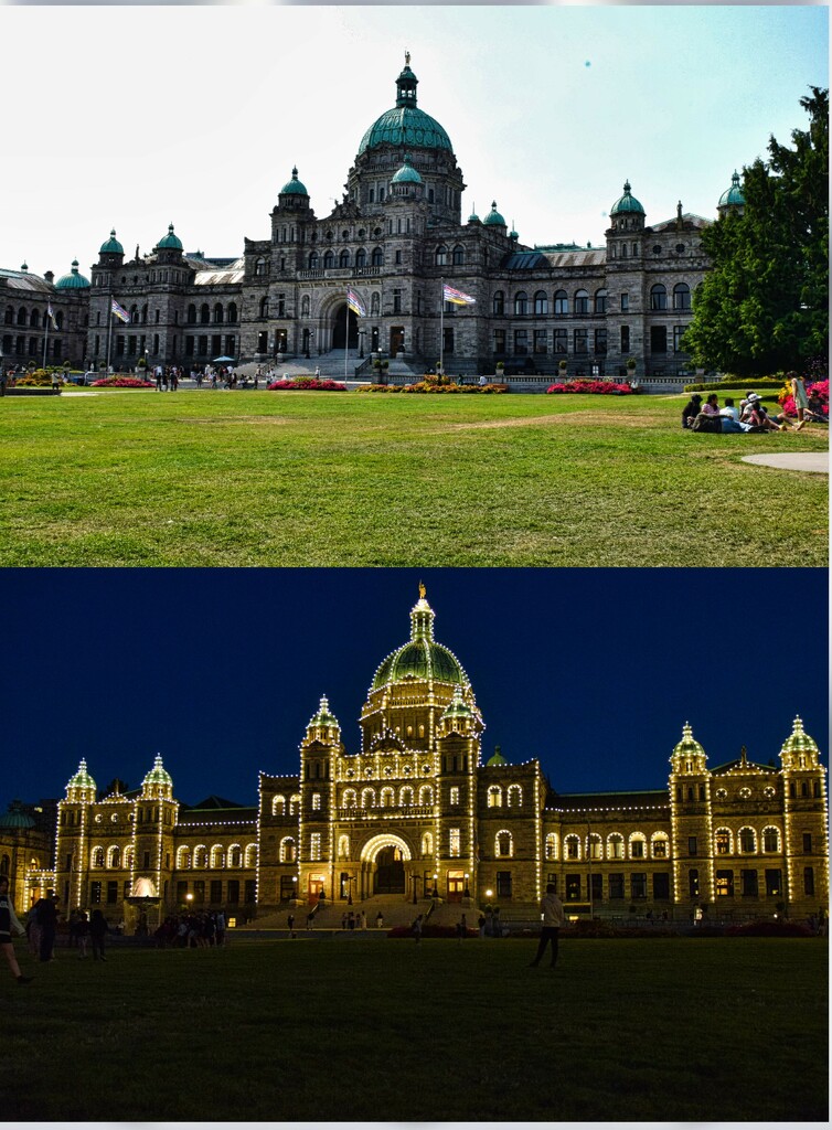 Parliament Building Day and Night by sandlily