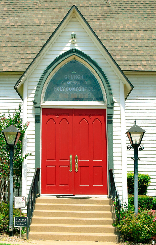 Red Doors to Church by judyc57