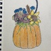 Pumpkin with dried flower arrangement drawing by mtb24