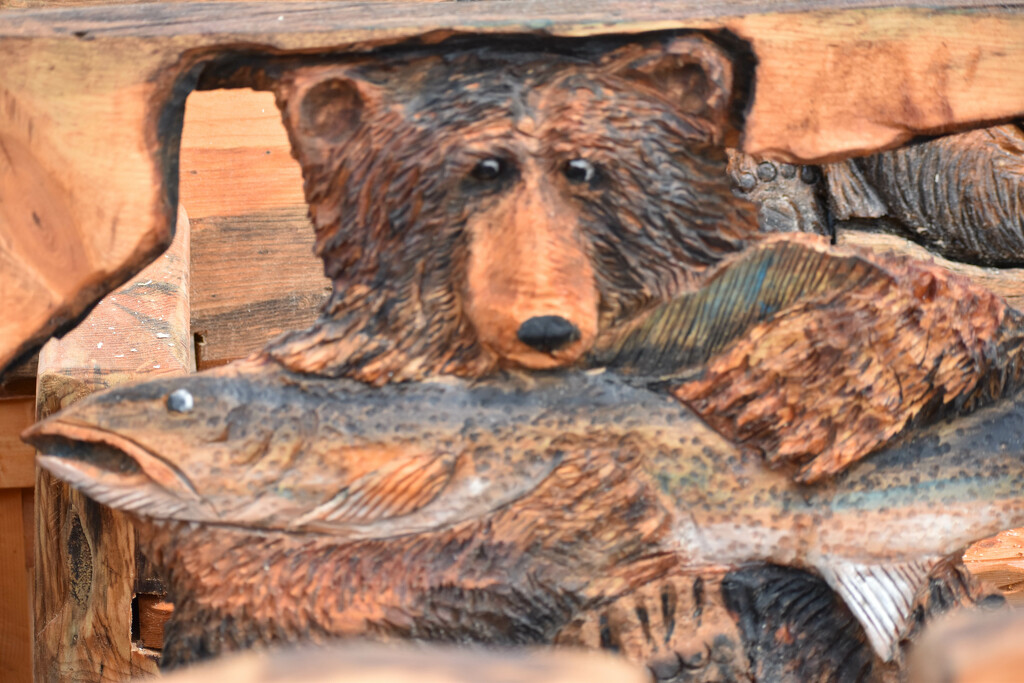 Chainsaw Carved Bench by bjywamer